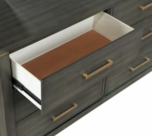 Kieran - 6-Drawer Bedroom Dresser With Mirror - Grey - Image 10