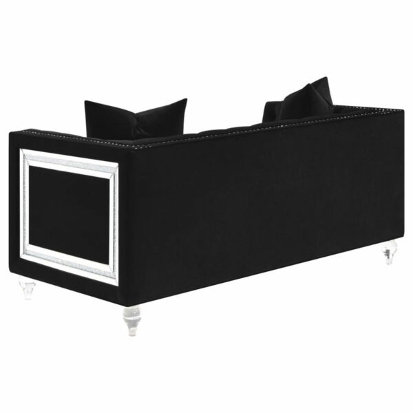 Delilah - Upholstered Tufted Tuxedo Arm Loveseat - Black - Image 12
