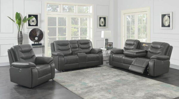 Flamenco - Tufted Upholstered Power Sofa - Charcoal - Image 7