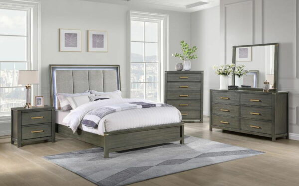 Kieran - 6-Drawer Bedroom Dresser With Mirror - Grey - Image 8