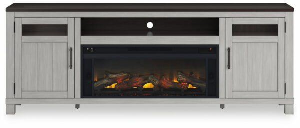 Darborn - Gray / Brown - 88" TV Stand With Electric Infrared Fireplace Insert - Image 3