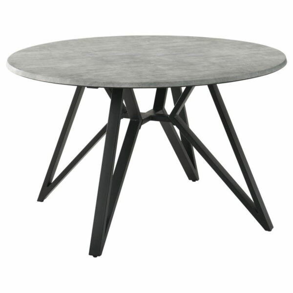 Neil - 5 Piece Round Dining Table Set Concrete - Gunmetal - Image 5