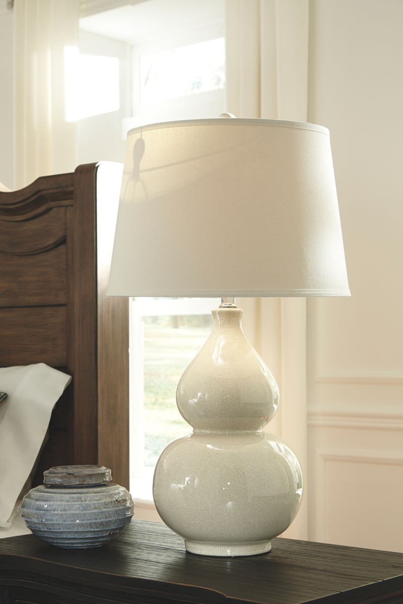 Saffi - Cream - Ceramic Table Lamp - Image 4