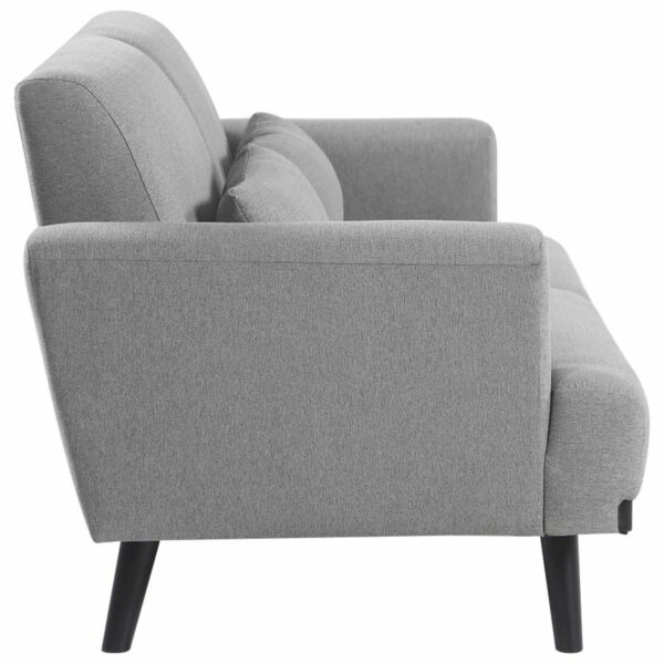 Blake - Upholstered Loveseat With Track Arms - Sharkskin And Dark Brown - Image 6