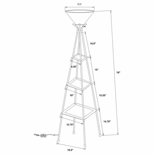 Gianni - Versatile Shelf Tower Floor Lamp - Charcoal Black - Image 2
