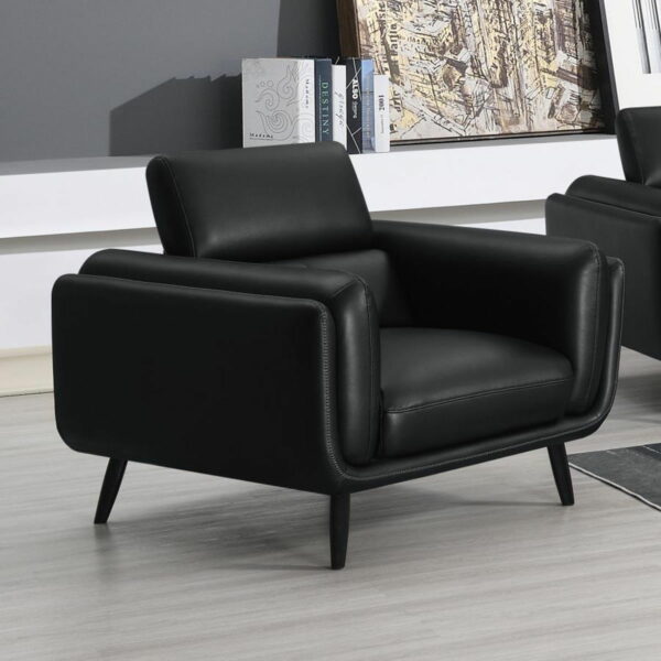 Shania - Track Arms Chair With Tapered Legs - Black - Image 15