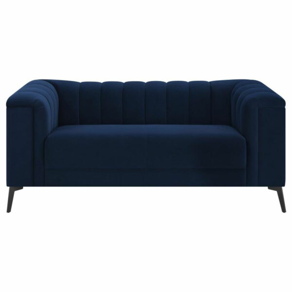 Chalet - Tuxedo Arm Loveseat - Blue - Image 8