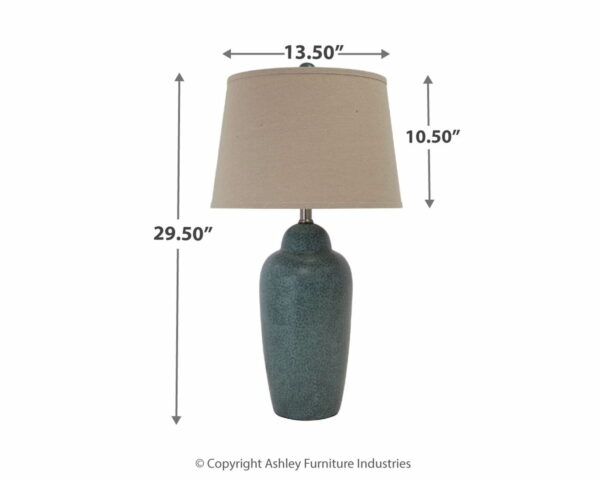 Saher - Green - Ceramic Table Lamp - Earthy Ceramic - Image 3