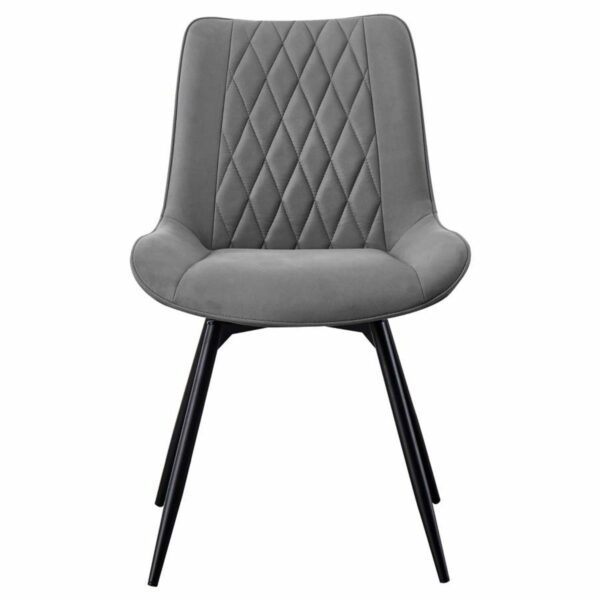 Neil - 5 Piece Round Dining Table Set Concrete - Gunmetal - Image 9