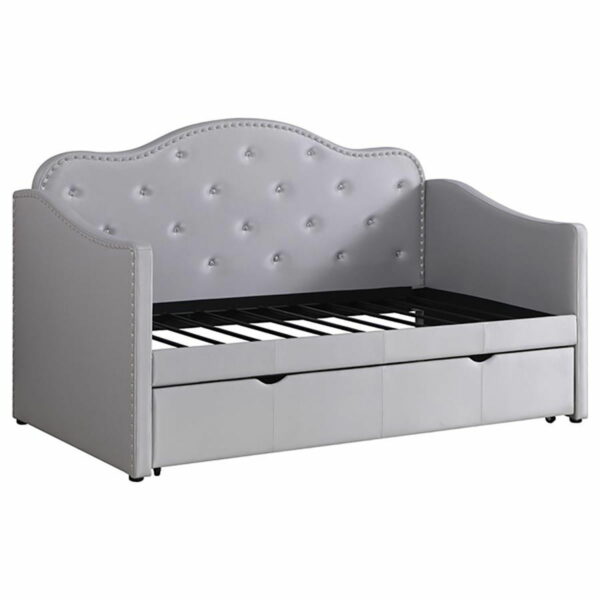 Elmore - Upholstered Twin Daybed With Trundle - Pearlescent Gray - Image 8