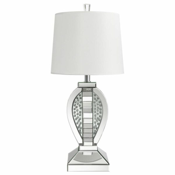 Klein - Table Lamp With Drum Shade - White And Mirror - Image 4