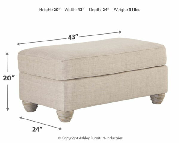 Traemore - Linen - Ottoman - Image 3