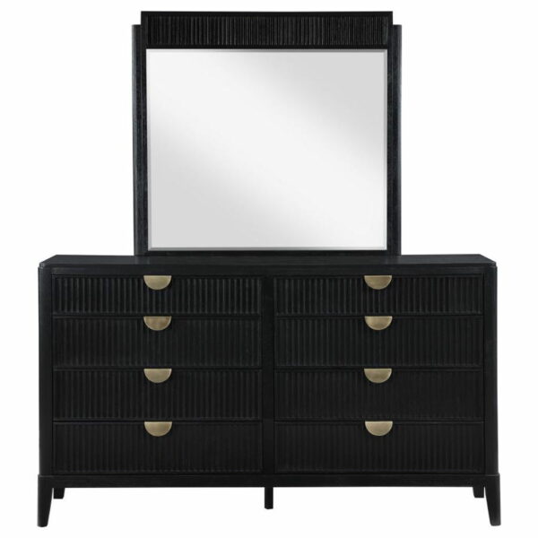 Brookmead - 8-drawer Bedroom Dresser With Mirror - Black - Image 4