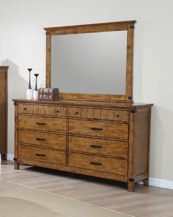 Brenner - Rectangular Dresser Mirror - Rustic Honey - Image 2
