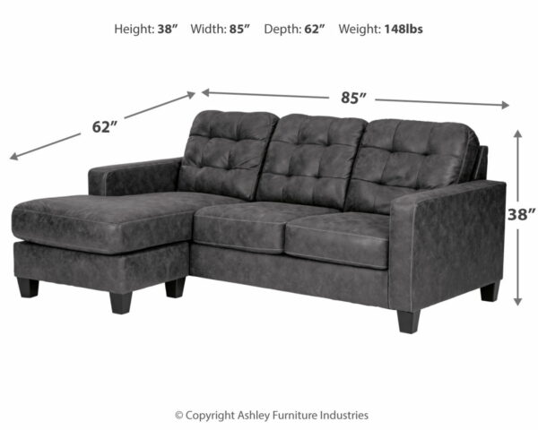 Venaldi - Gunmetal - Sofa Chaise - Image 5