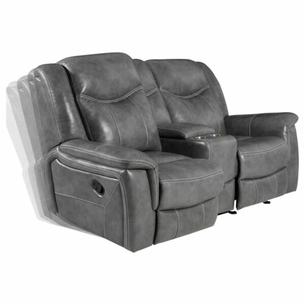 Conrad - Upholstered Motion Loveseat - Cool Gray - Image 14