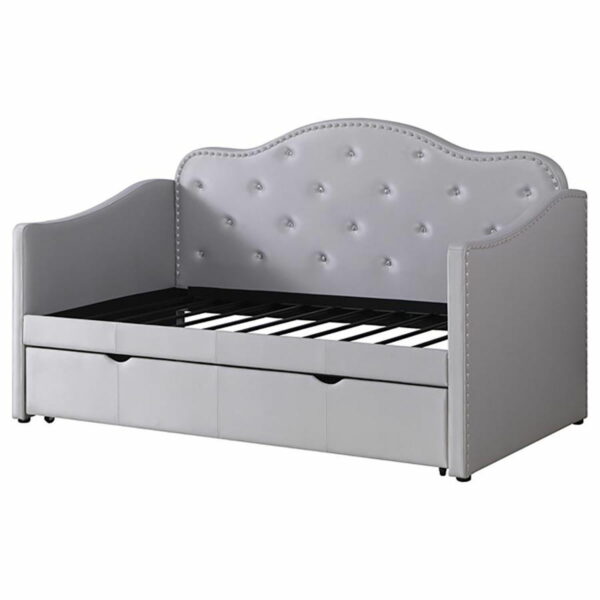 Elmore - Upholstered Twin Daybed With Trundle - Pearlescent Gray - Image 12