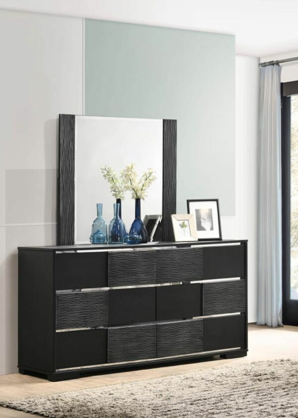 Blacktoft - 6-drawer Dresser With Mirror - Black - Image 5