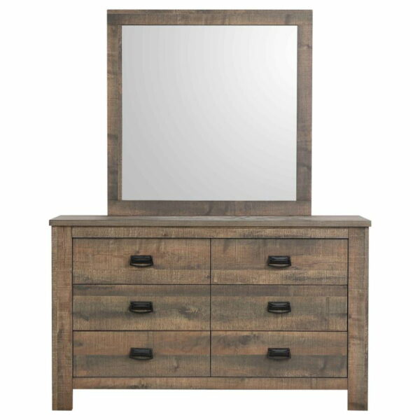 Frederick - 6-drawer Dresser With Mirror - Weathered Oak - Image 10
