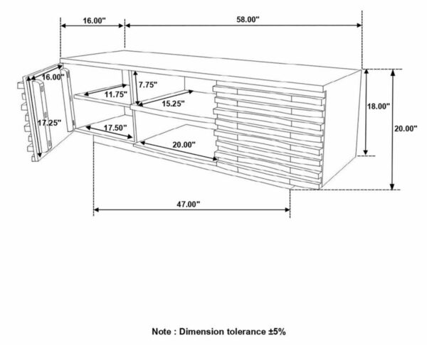 Julia - 2-Door TV Console With Adjustable Shelf - Natural - Image 6