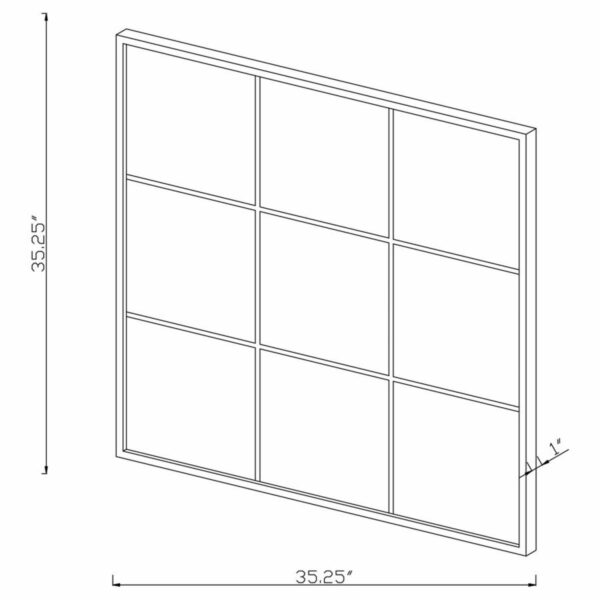 Quetzal - Square Window Pane Wall Mirror - Black - Image 2