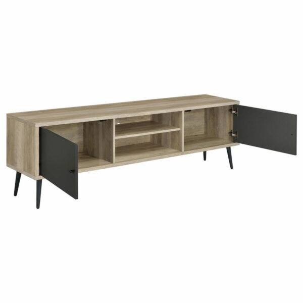 Allie - TV Stand - Antique Pine And Gray - Image 6