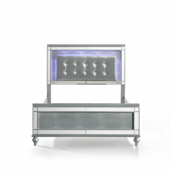 Valentino - 4/6 Full Footboard & Slats - Silver - Image 6