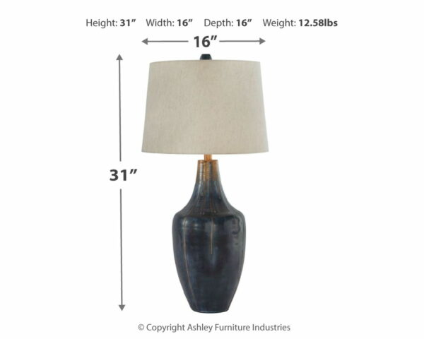 Evania - Indigo - Metal Table Lamp - Image 5