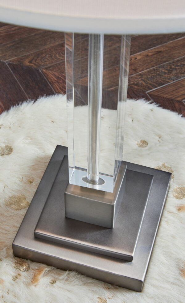 Deccalen - Clear / Silver Finish - Crystal Table Lamp - Image 2