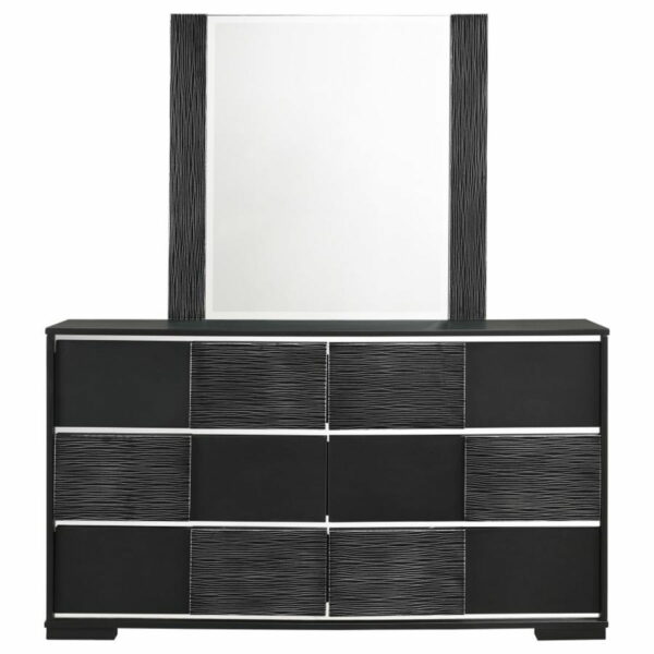 Blacktoft - 6-drawer Dresser With Mirror - Black - Image 6