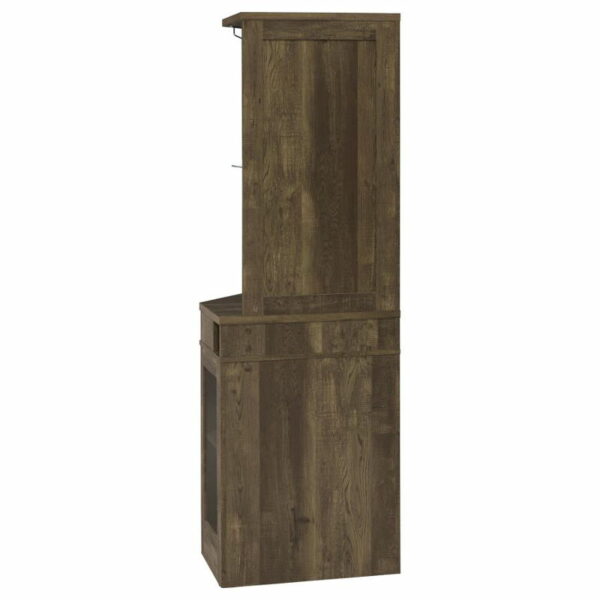 Alviso - Corner Bar Cabinet With Stemware Rack - Rustic Oak - Image 8
