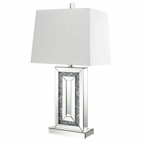 Ayelet - Table Lamp With Square Shade - White And Mirror - Image 2