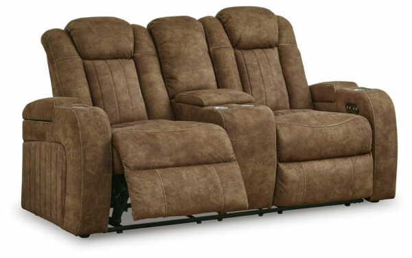 Wolfridge - Brindle - 2 Pc. - Power Reclining Sofa, Power Reclining Loveseat With Console - Image 8