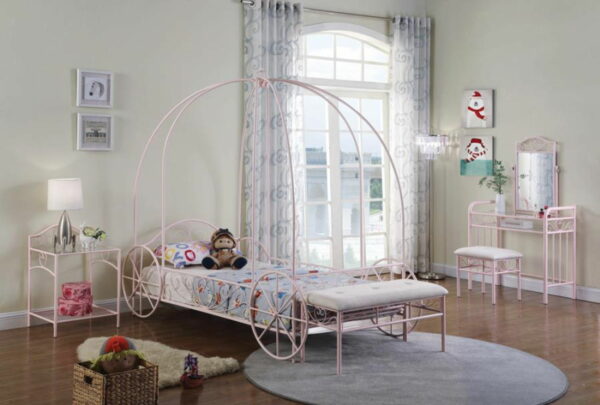 Massi - Twin Canopy Bed - Powder Pink - Image 5