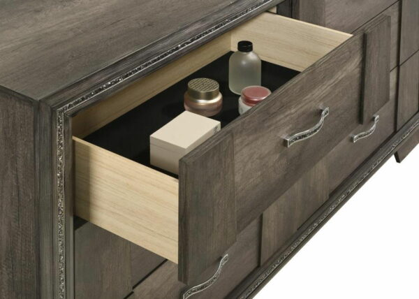 Janine - 6-Drawer Dresser With Mirror - Grey - Image 3
