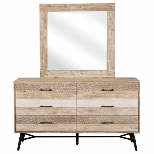Marlow - 6-drawer Dresser With Mirror - Rough Sawn Multi - Image 11