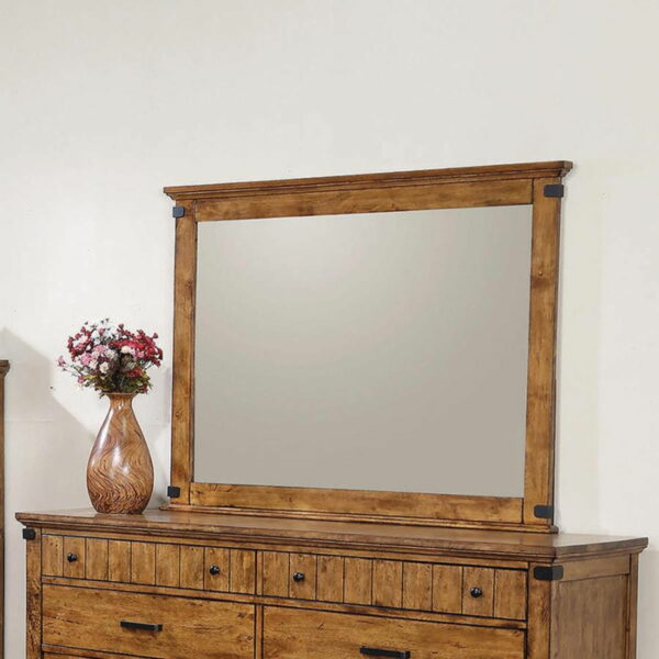 Brenner - Rectangular Dresser Mirror - Rustic Honey - Image 3