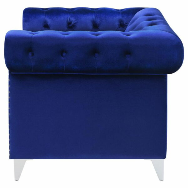 Bleker - Tufted Tuxedo Arm Chair - Blue - Image 8