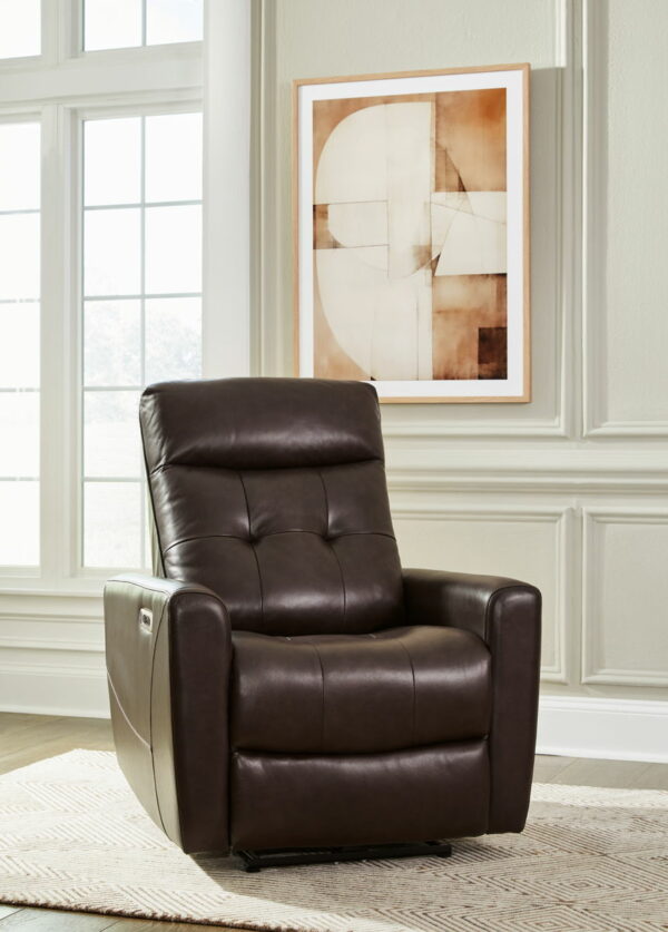 Pisgham - Chocolate - Power Recliner With Adj Headrest - Image 4