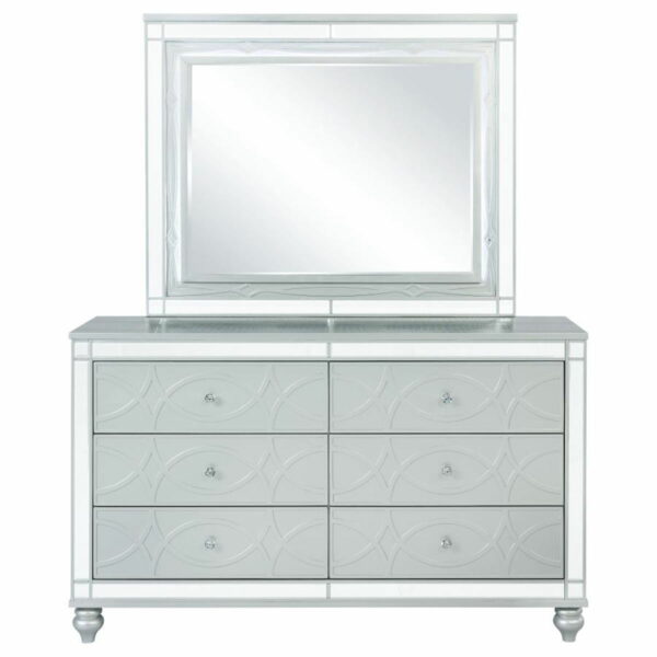 Gunnison - 6-drawer Dresser With Mirror - Silver Metallic - Image 10