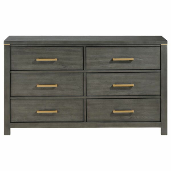 Kieran - 6-Drawer Bedroom Dresser - Gray - Image 7