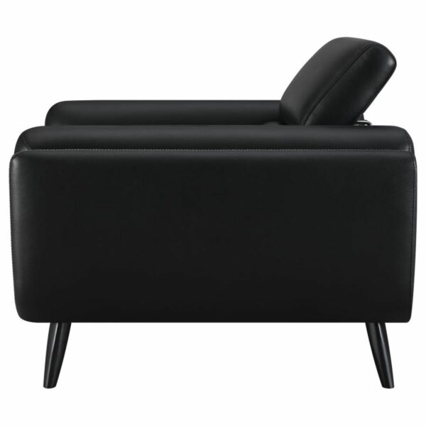 Shania - Track Arms Chair With Tapered Legs - Black - Image 2