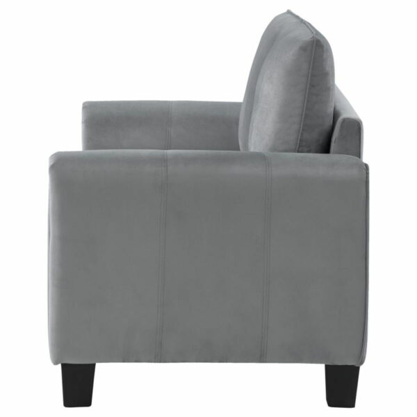 Davis - Upholstered Rolled Arm Loveseat - Grey - Image 7
