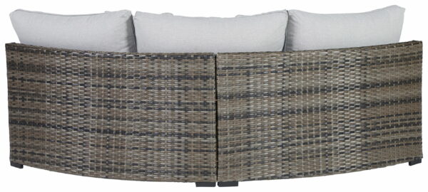 Harbor Court - Gray - Curved Loveseat With Cushion - Image 5