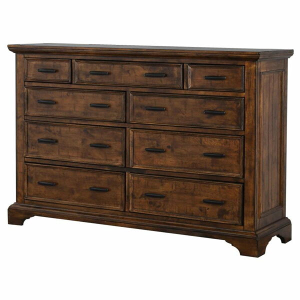 Elk Grove - 9-Drawer Dresser With Jewelry Tray - Vintage Bourbon - Image 4