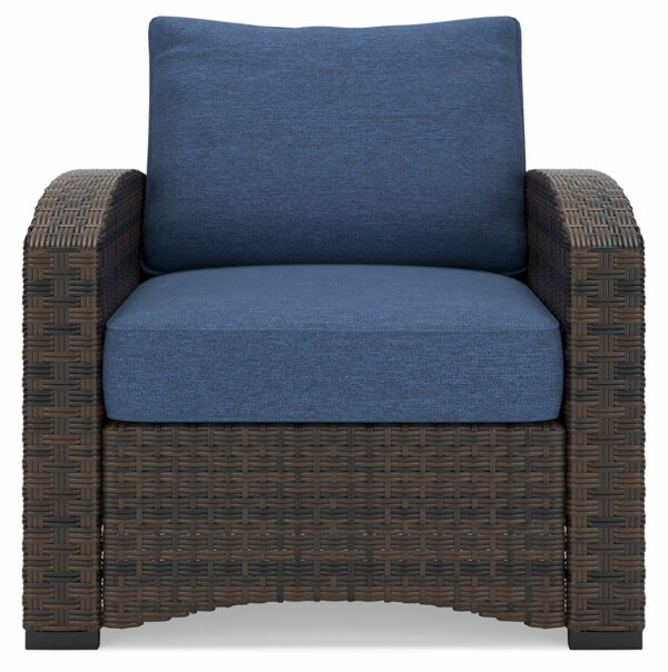 Windglow - Blue / Brown - Lounge Chair With Cushion - Image 2