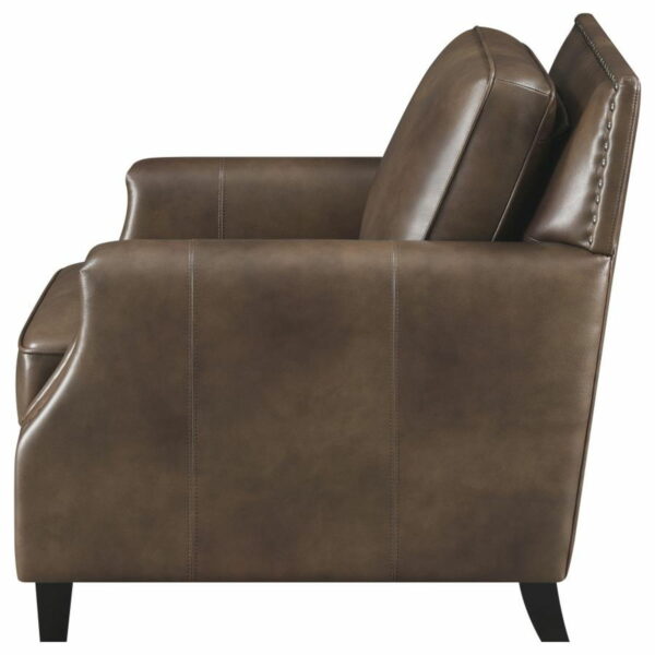 Leaton - Upholstered Recessed Arm Chair - Brown Sugar - Image 8