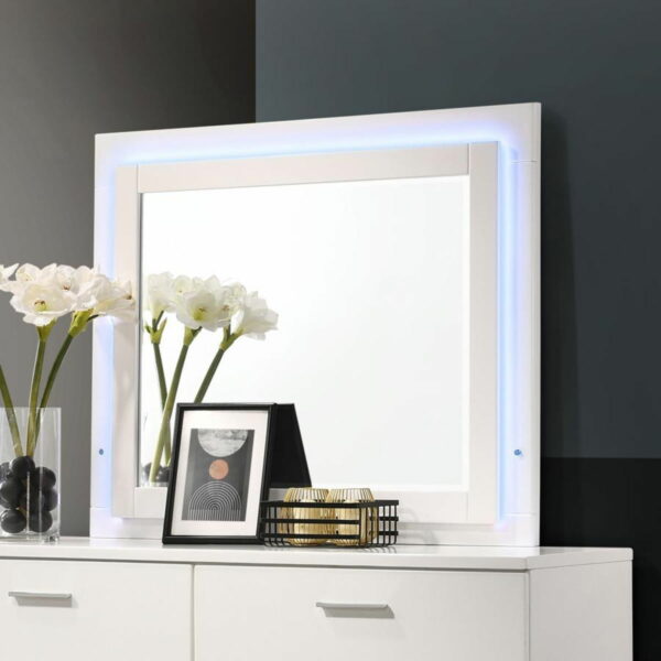 Felicity - Dresser Mirror With Led Light - Glossy White - Image 4