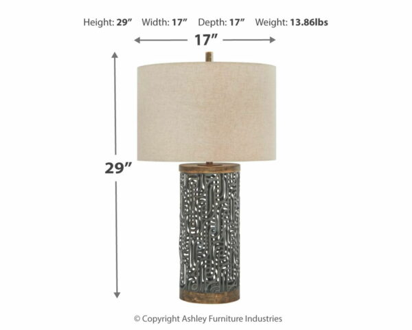 Dayo - Gray / Gold Finish - Metal Table Lamp - Image 5