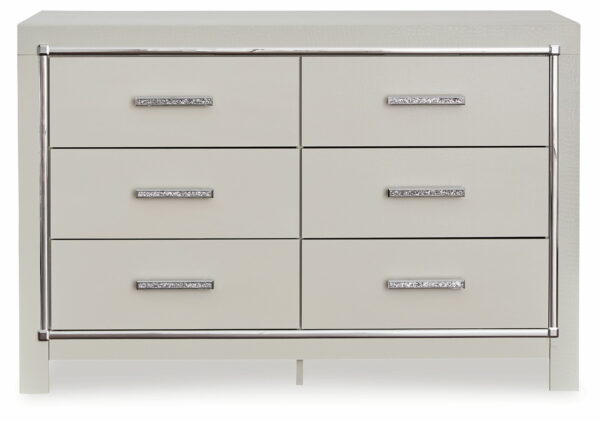 Zyniden - Silver - Six Drawer Dresser - Image 9